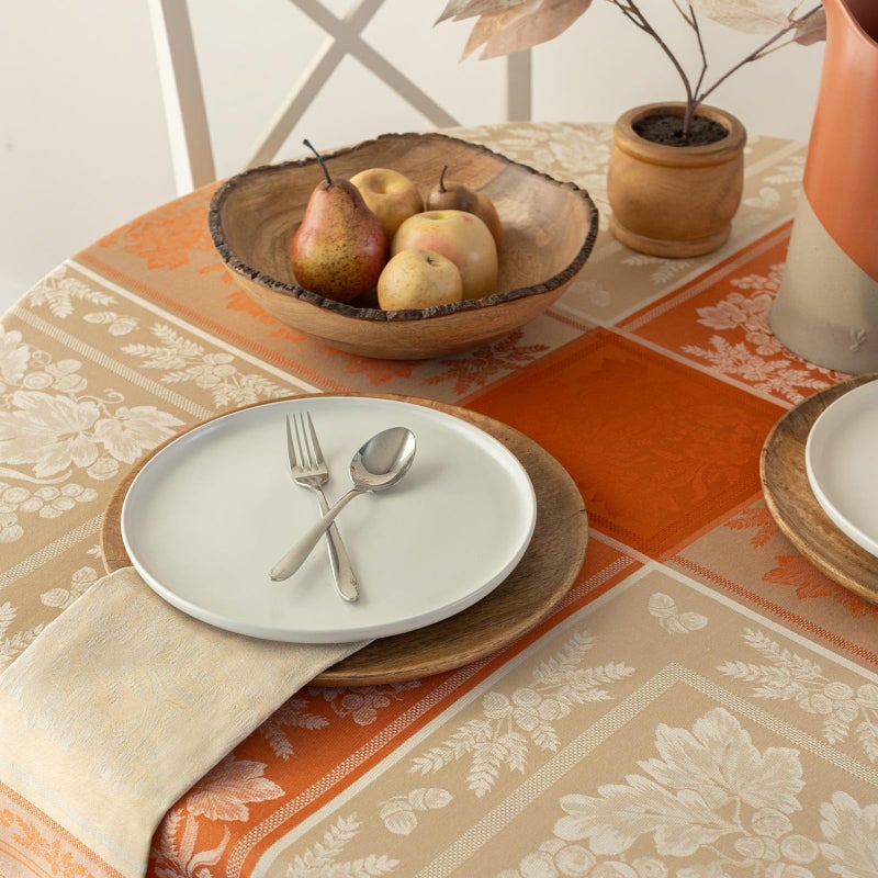 Benson Mills Harvest Gathering Heavyweight Engineered Jacquard Fabric Table Cloth, DÃ©cor for Fall, Harvest and Thanksgiving Tablecloth (Taupe, 60" x 104" Rectangular) - Image 3